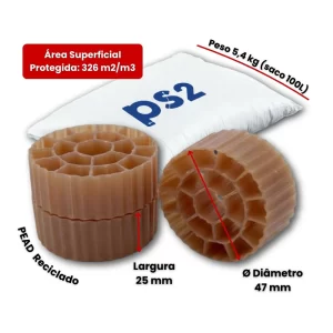 Mídia biológica PS2 BN 4725 - PEAD Reciclado - 1 M³
